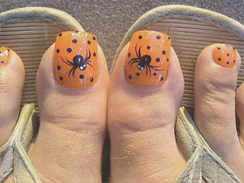 decoracion uñas pies halloween